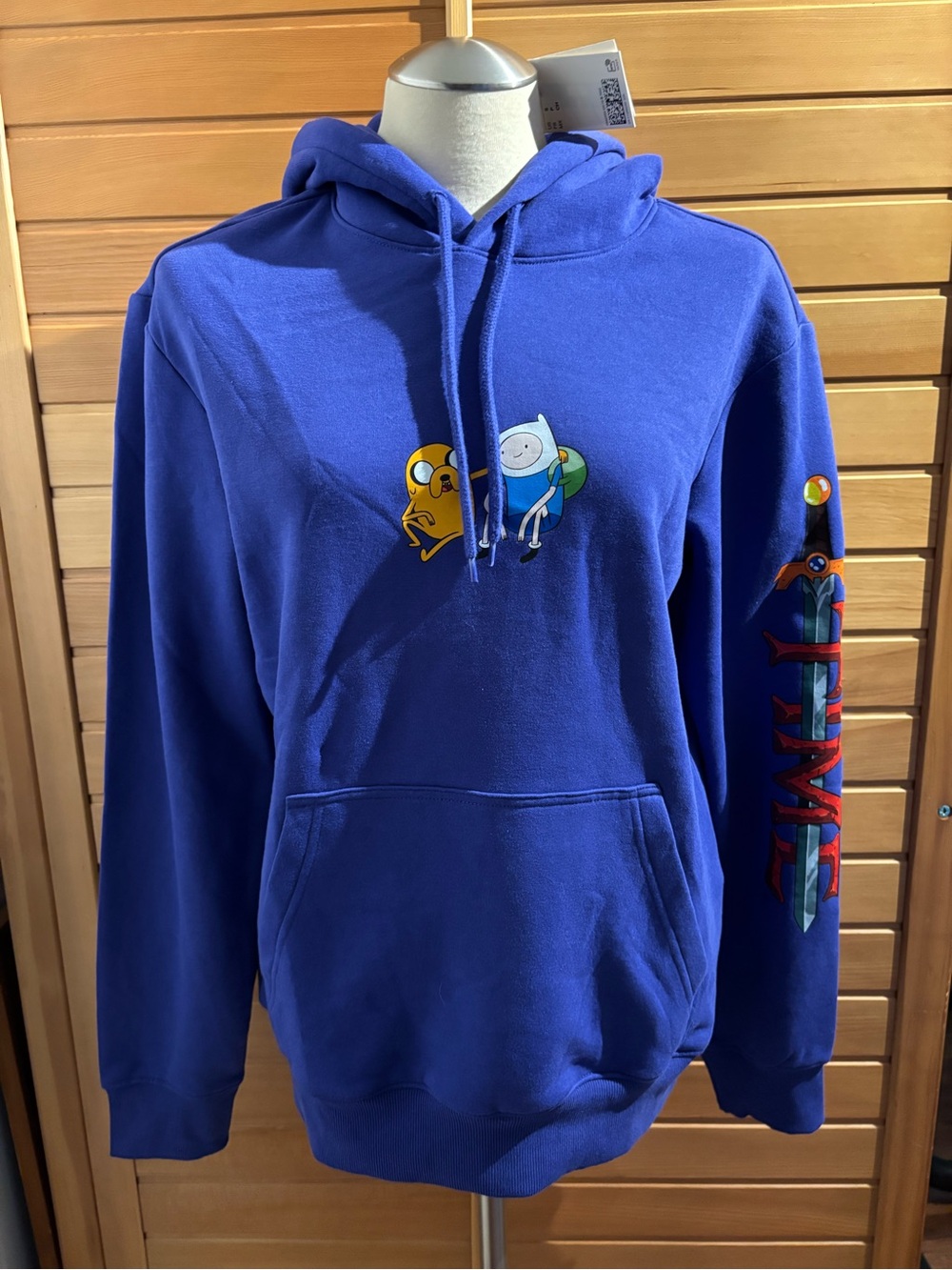 NWT H&M Royal Blue Adventure Time Graphic Zip-Up Sweater